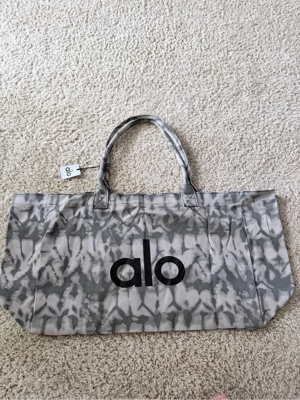 ALO Yoga Gray Tie-Dye Logo Tote